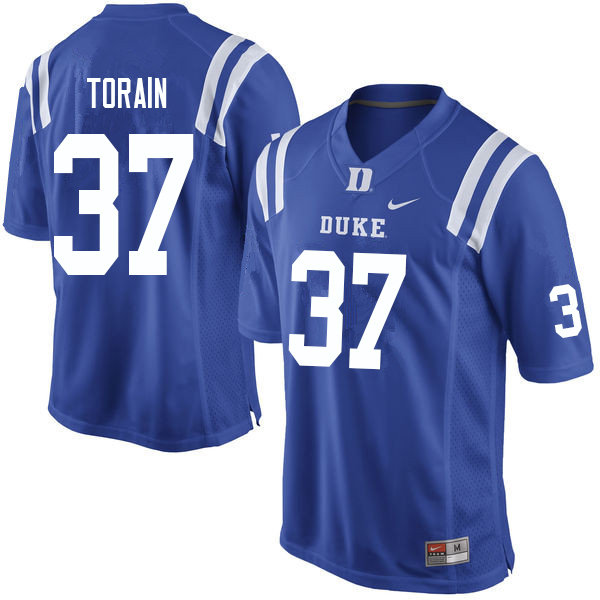 Men #37 Ken Torain Duke Blue Devils College Football Jerseys Sale-Blue